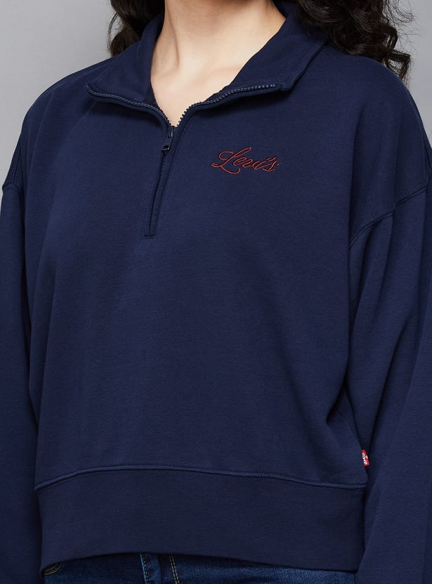 LEVI'S Solid Quarter-Zip Sweatshirt