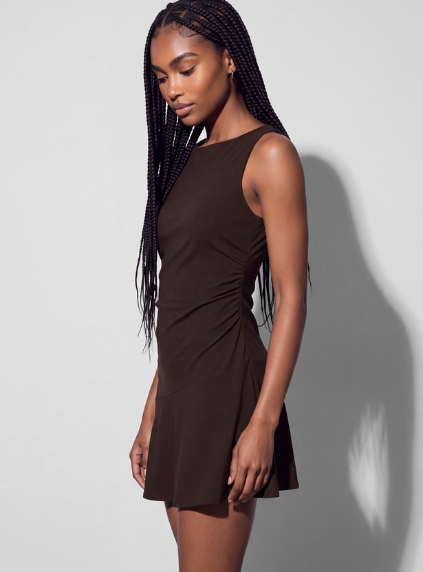 GINGER Solid Mini Dress