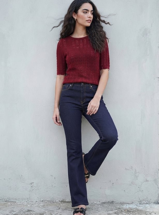 FAME FOREVER Dark Wash Bootcut Jeans