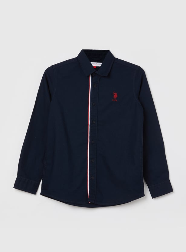 US POLO ASSN KIDS Boys Solid Full Sleeves Shirt