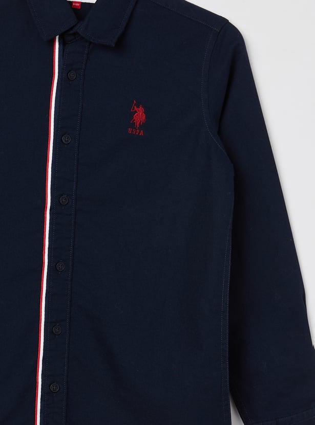 US POLO ASSN KIDS Boys Solid Full Sleeves Shirt