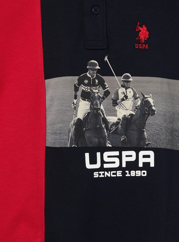 US POLO ASSN KIDS Boys Graphic Print Polo T-shirt