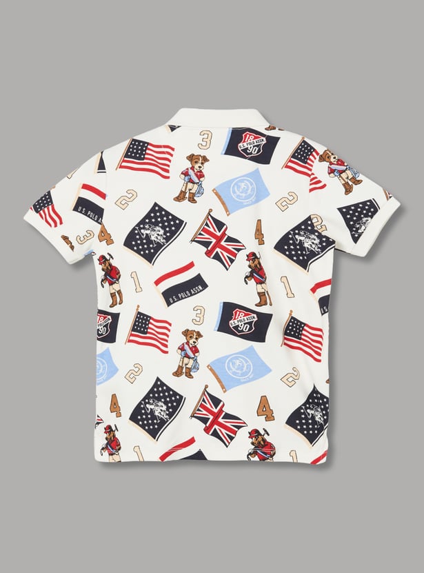 US POLO ASSN Kids Boys Printed Polo T-shirt