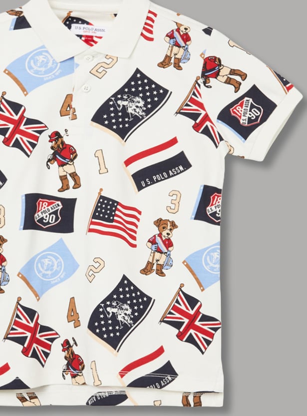 US POLO ASSN Kids Boys Printed Polo T-shirt