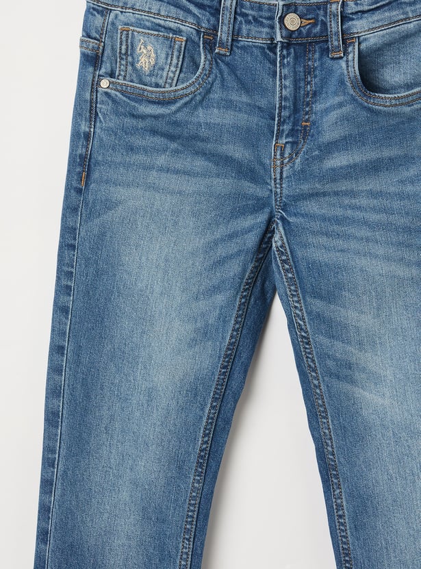 US POLO ASSN KIDS Boys Washed Slim Fit Jeans
