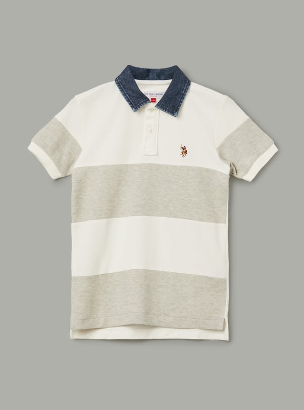 US POLO ASSN KIDS Boys Striped Polo T-shirt