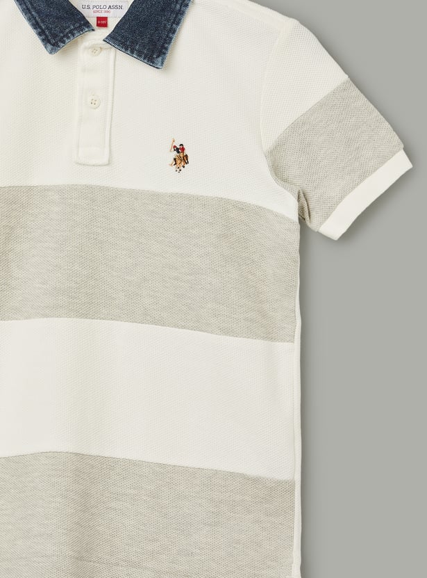 US POLO ASSN KIDS Boys Striped Polo T-shirt