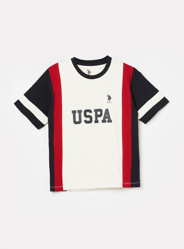 US POLO ASSN KIDS Boys Typographic Print T-shirt
