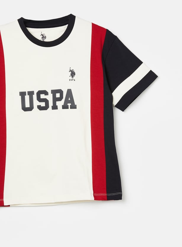 US POLO ASSN KIDS Boys Typographic Print T-shirt