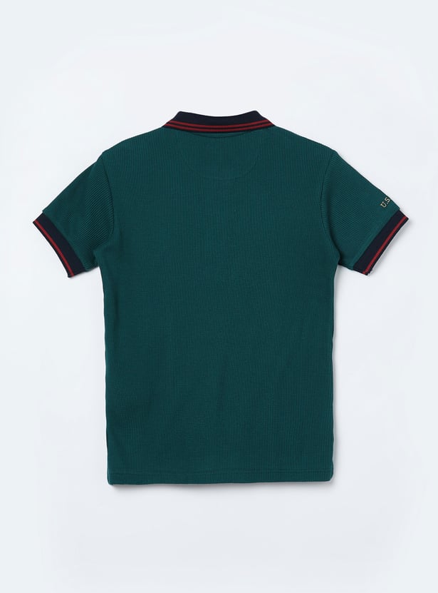 US POLO ASSN KIDS Boys Textured Polo T-shirt