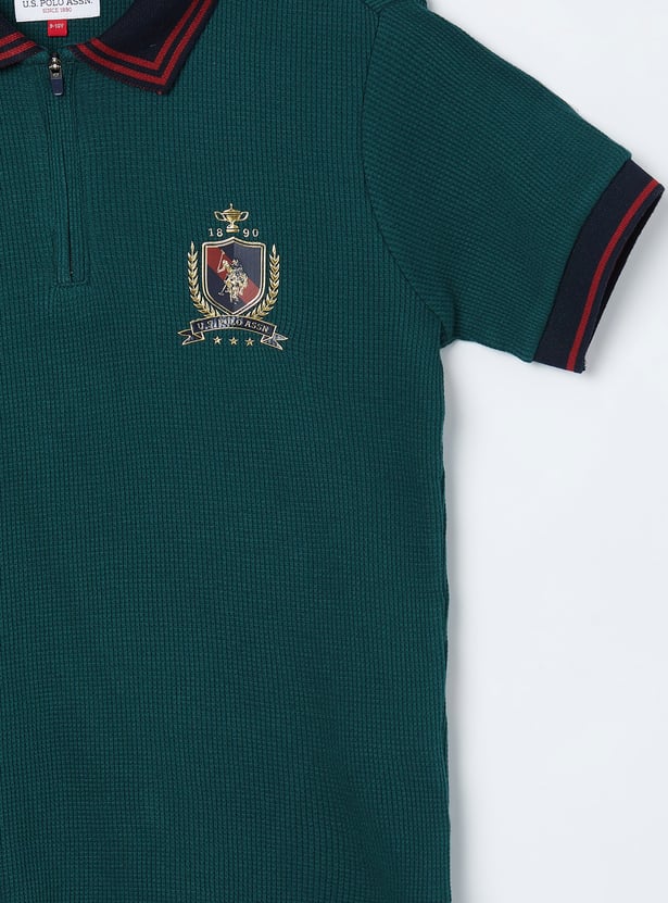US POLO ASSN KIDS Boys Textured Polo T-shirt