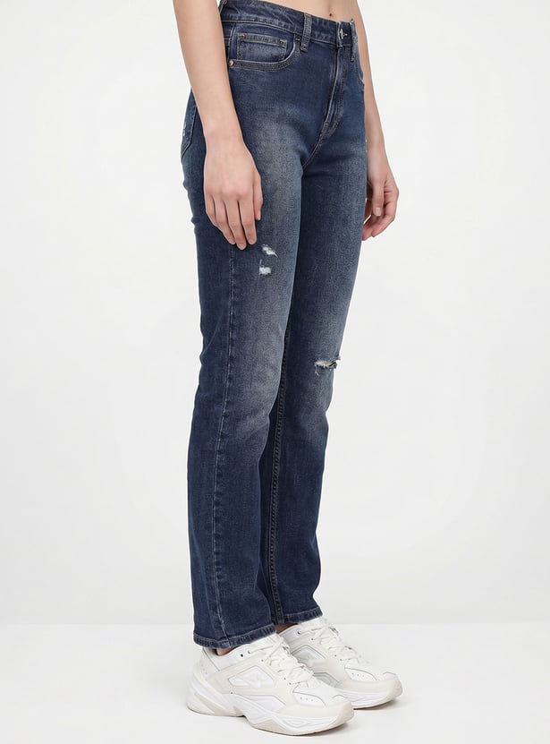 ONLY Distressed Straight Fit Jeans