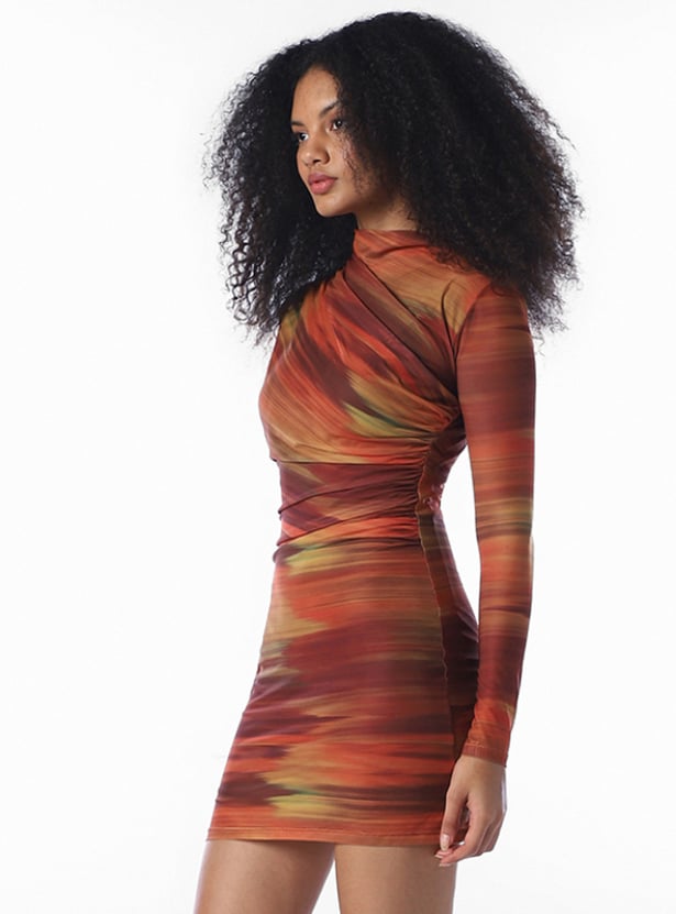 ONLY Printed Ruched Mini Dress