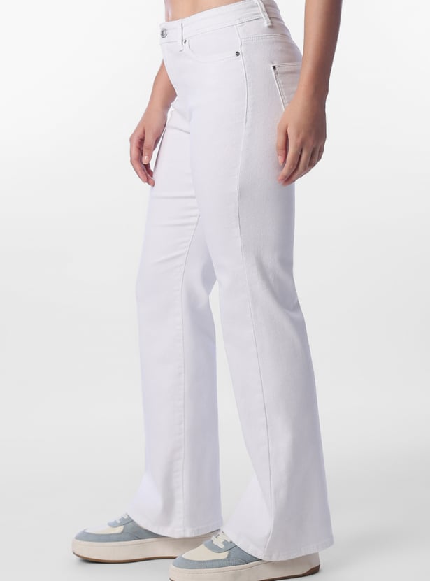 ONLY Solid Flared Jeans