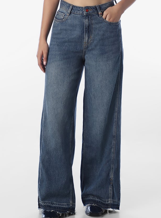 ONLY Mid Wash Wide Leg Jeans