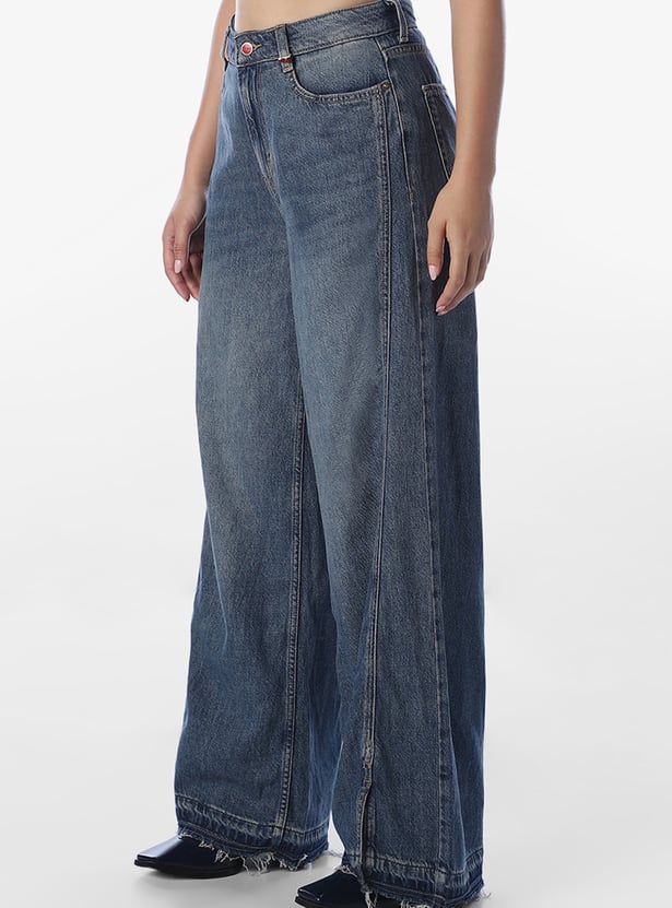 ONLY Mid Wash Wide Leg Jeans