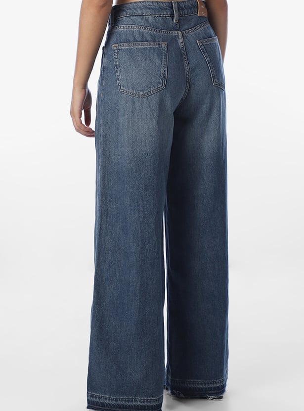 ONLY Mid Wash Wide Leg Jeans