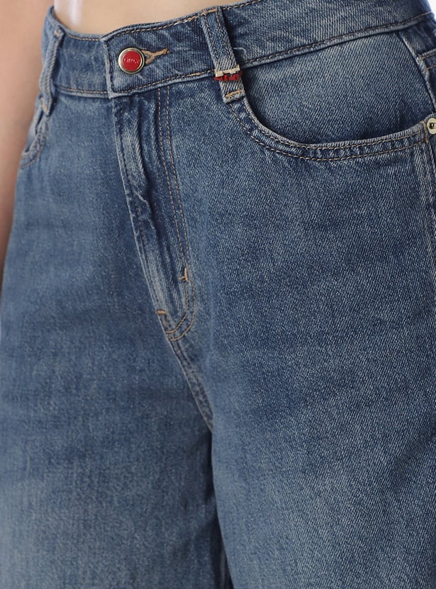 ONLY Mid Wash Wide Leg Jeans
