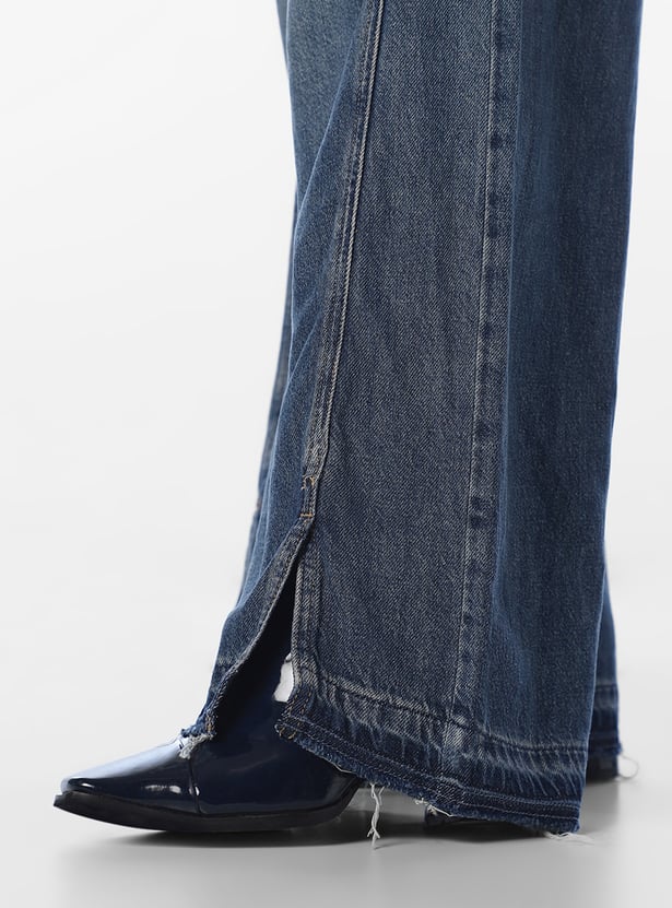 ONLY Mid Wash Wide Leg Jeans