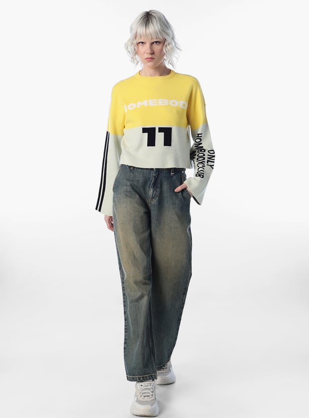 ONLY Typographic Colourblock Sweatshirt