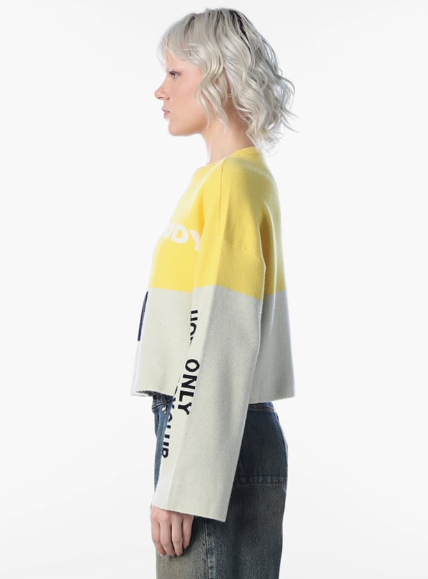 ONLY Typographic Colourblock Sweatshirt