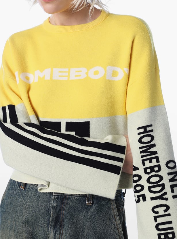 ONLY Typographic Colourblock Sweatshirt