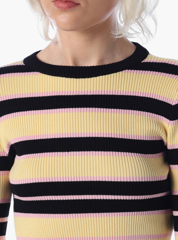 ONLY Striped Cropped Sweatshirt