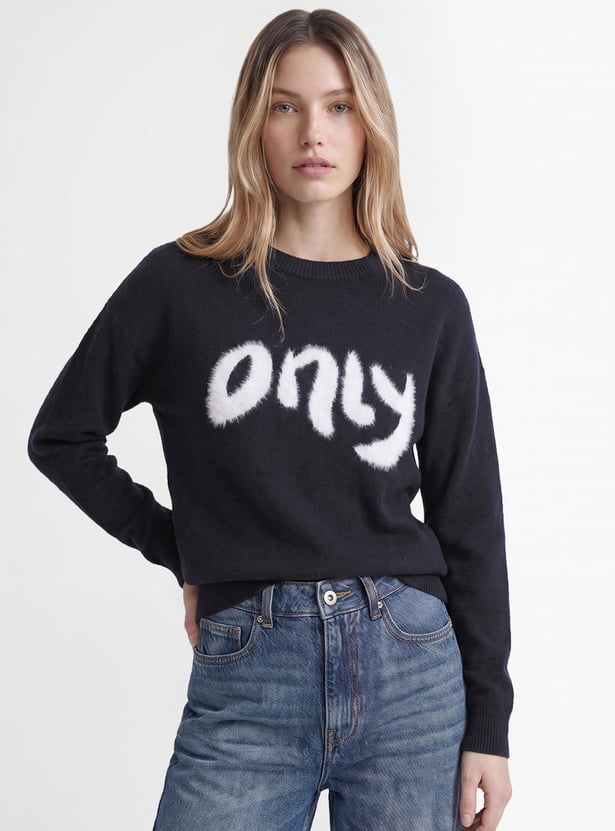 ONLY Typographic Print Sweater