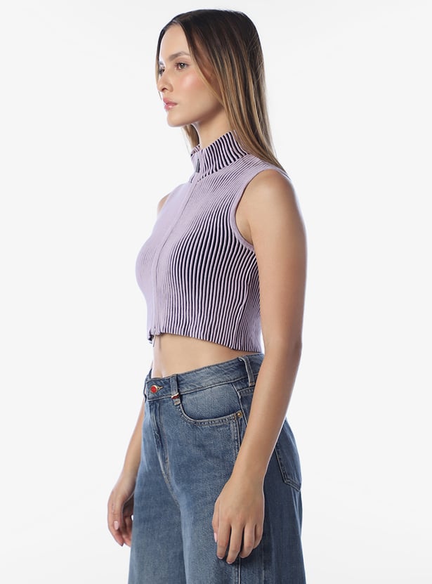 ONLY Textured Zip-Up Sweatshirt