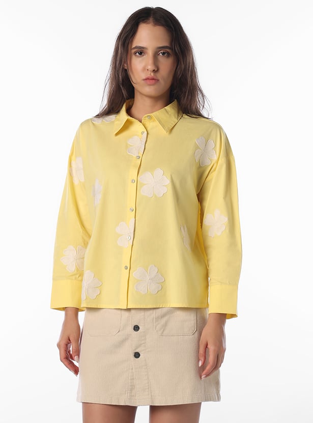 ONLY Floral Embroidered Shirt
