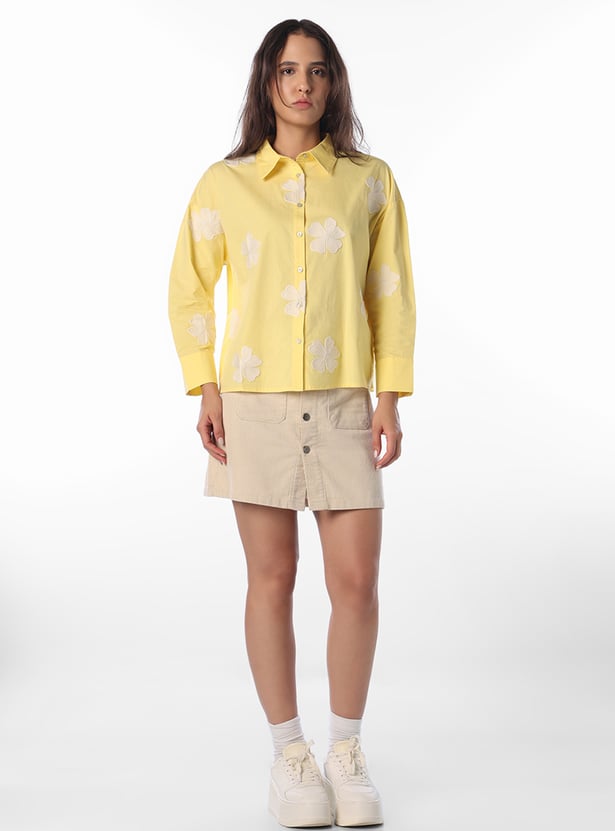 ONLY Floral Embroidered Shirt