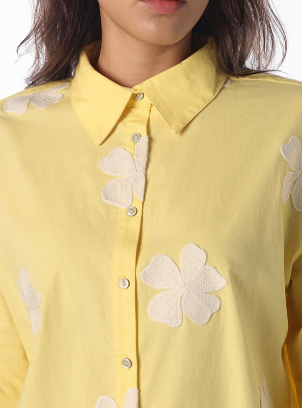 ONLY Floral Embroidered Shirt