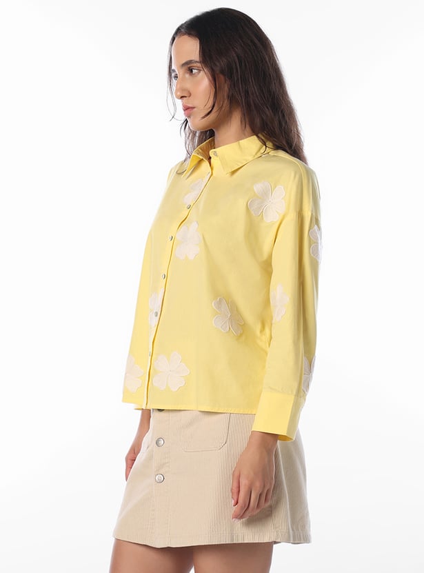 ONLY Floral Embroidered Shirt
