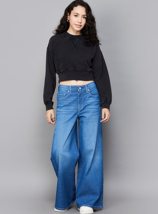 ONLY Solid Cropped Sweatshirt