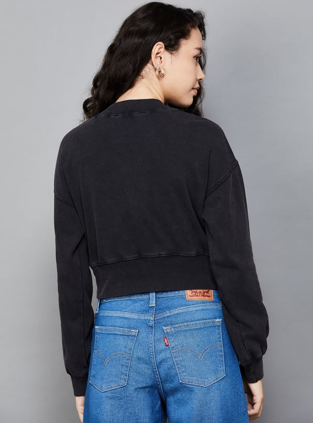 ONLY Solid Cropped Sweatshirt