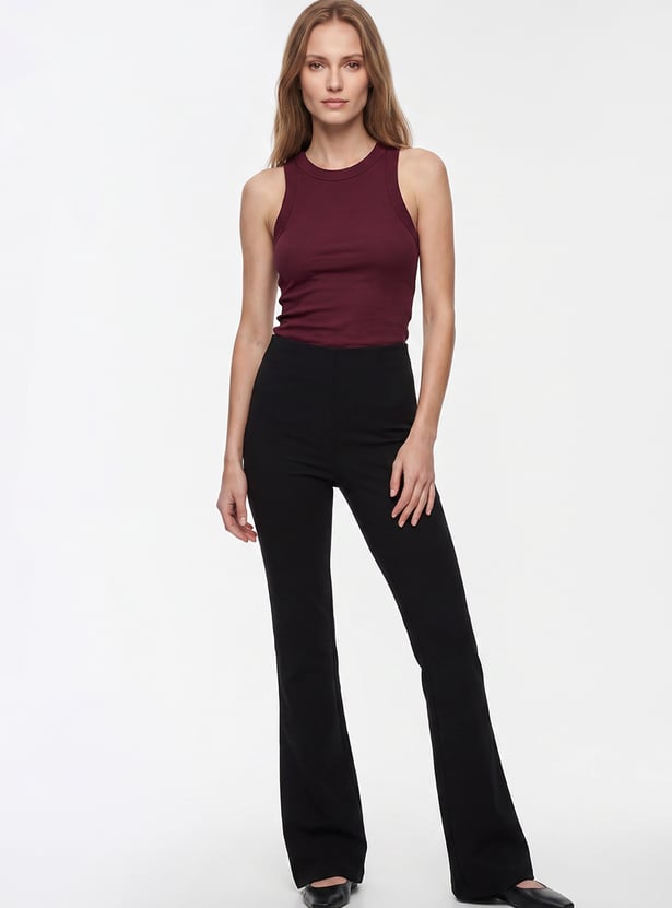 KRAUS Solid Bootcut Trousers