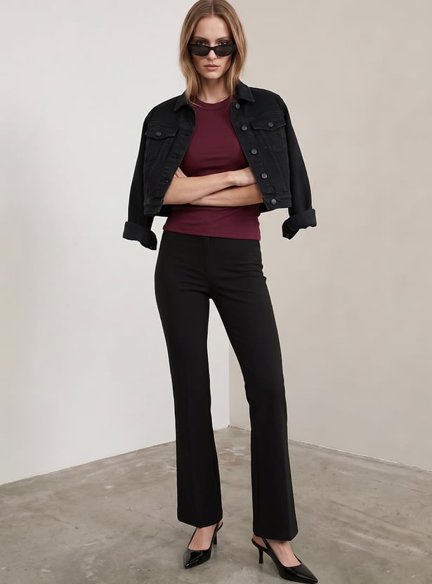 KRAUS Solid Bootcut Trousers