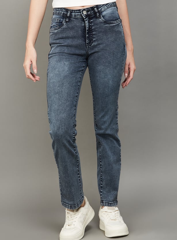 KRAUS Washed Straight Fit Jeans