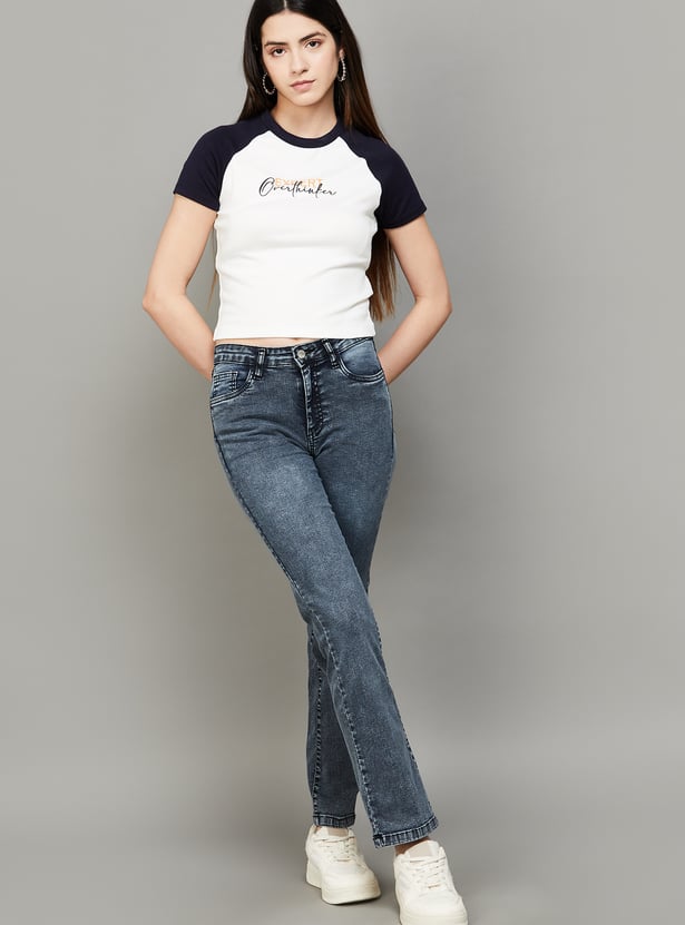 KRAUS Washed Straight Fit Jeans