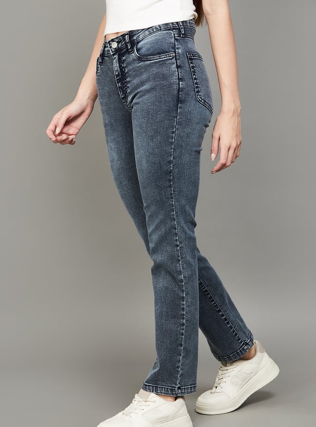 KRAUS Washed Straight Fit Jeans