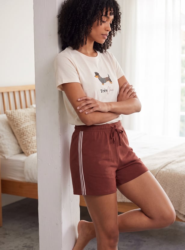 GINGER Striped Lounge Shorts