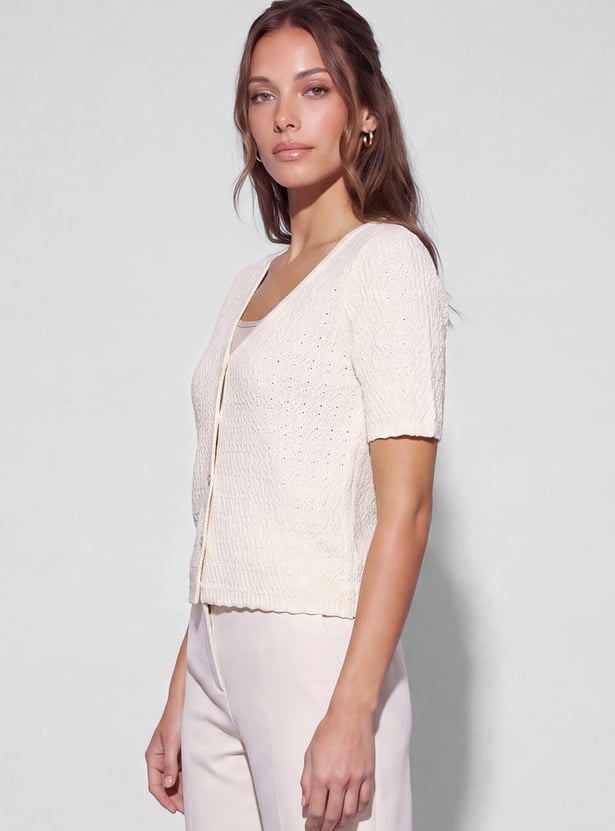 CODE Knitted Buttoned Cardigan