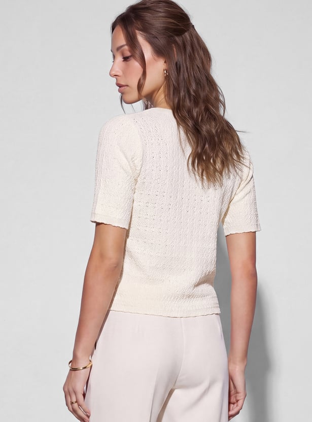 CODE Knitted Buttoned Cardigan