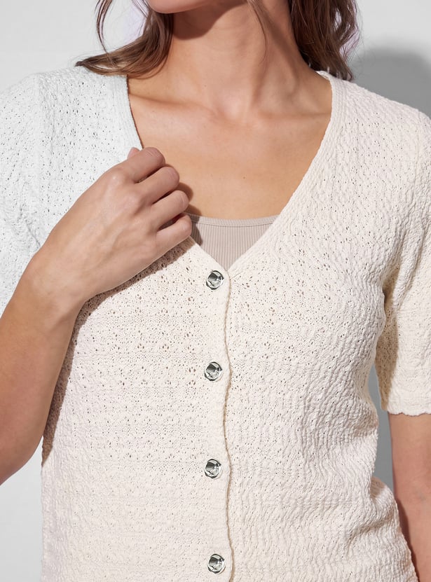 CODE Knitted Buttoned Cardigan