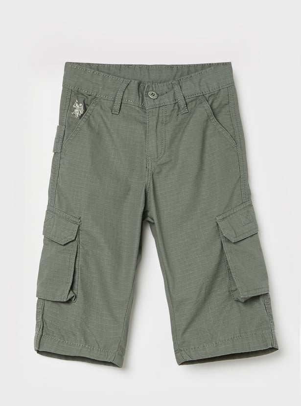 US POLO ASSN KIDS Textured Cargo Jorts
