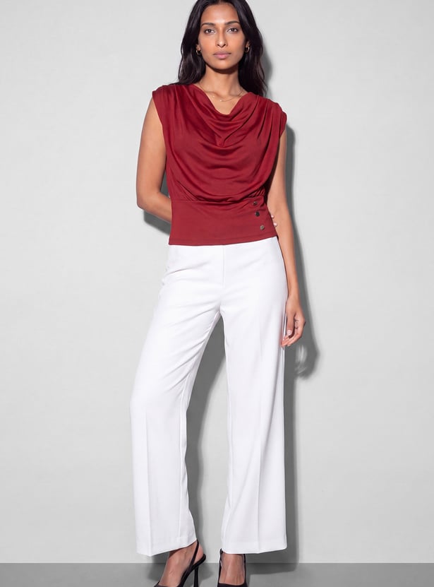 CODE Solid Cowl Neck Top