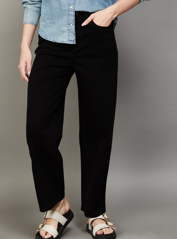 XPOSE Solid Baggy Fit Jeans