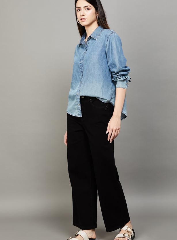 XPOSE Solid Baggy Fit Jeans