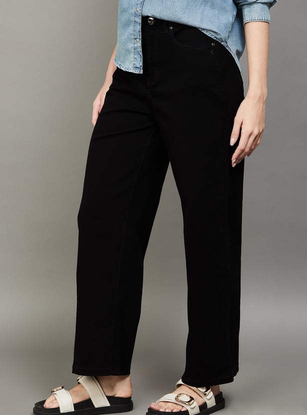 XPOSE Solid Baggy Fit Jeans