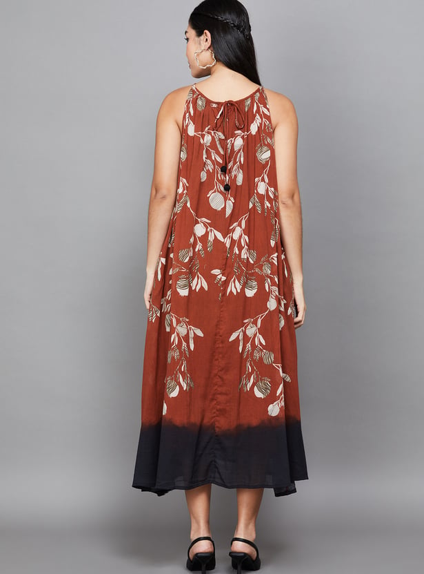 W Printed A-line Midi Dress